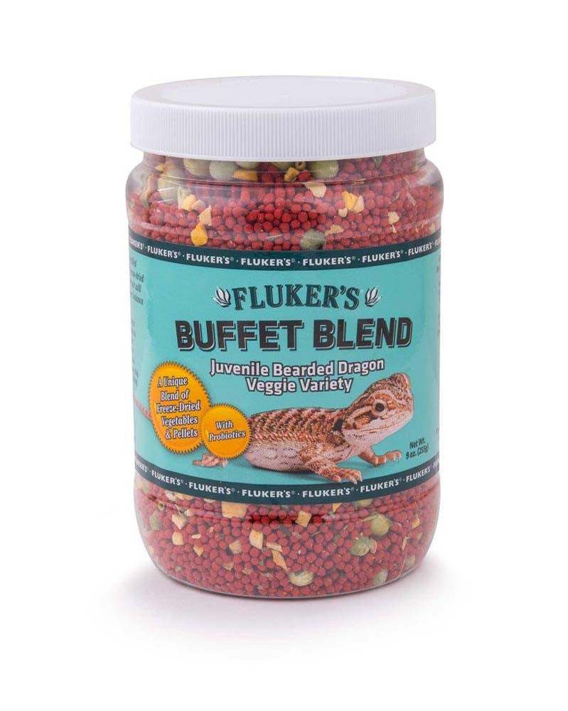 Fluker's Buffet Blend Juvenile Bearded Dragon Veggie Variety Freeze Dried Food 9 oz