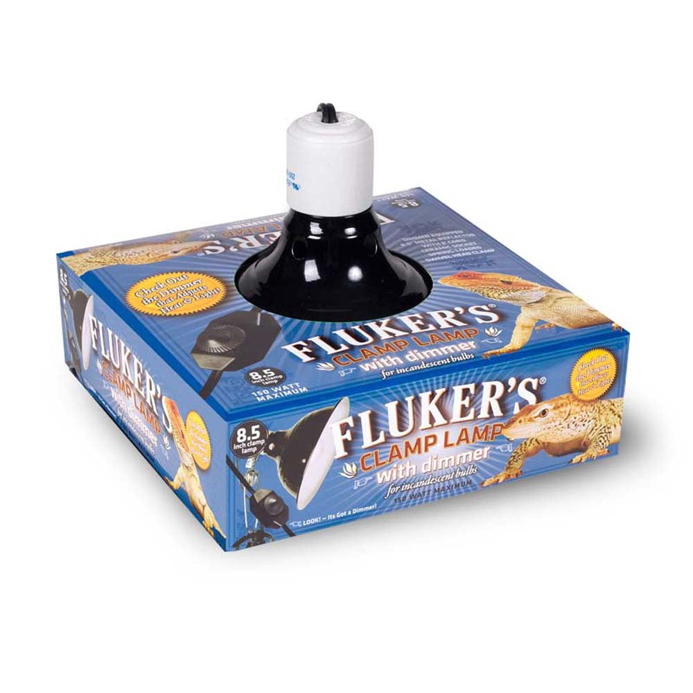Fluker's Ceramic Repta-Clamp Lamp with Dimmer Switch Black 8.5 in