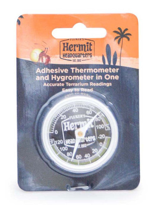 Fluker’s Hermit Crab Thermometer - Hygrometer Combo White Reptile