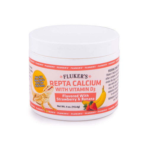 Fluker’s Repta Strawberry - Banana Flavored Calcium with Vitamin D3 4 oz - Reptile