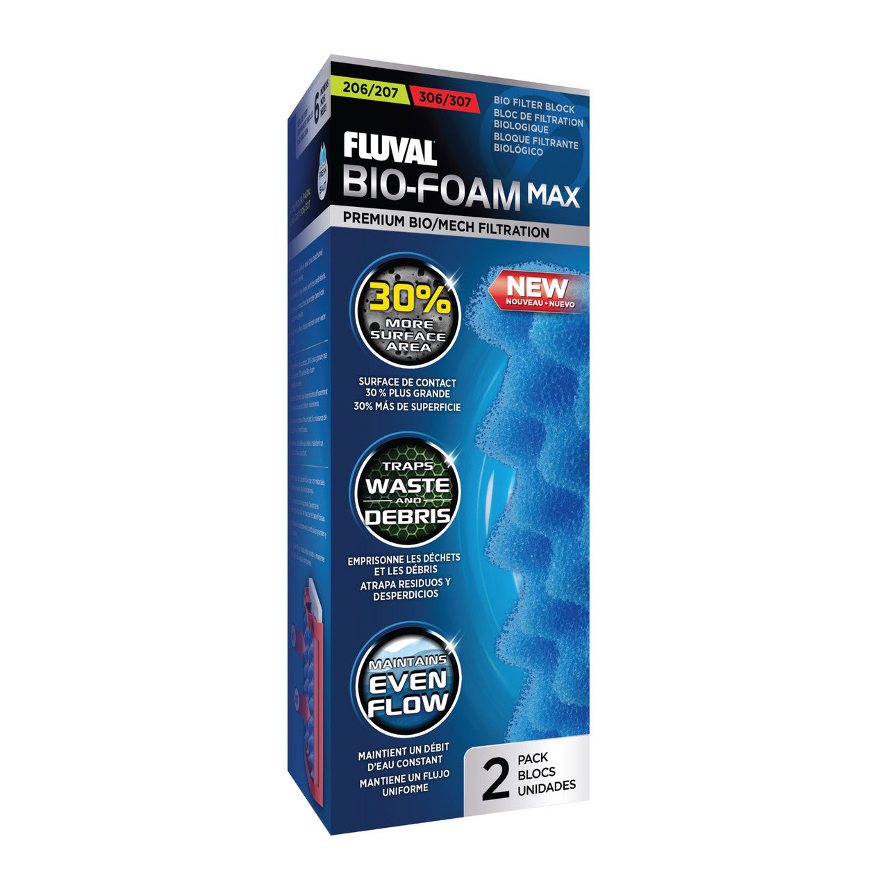 Fluval 207-307 Blue BioFoam MAX, 2 pcs 015561101882