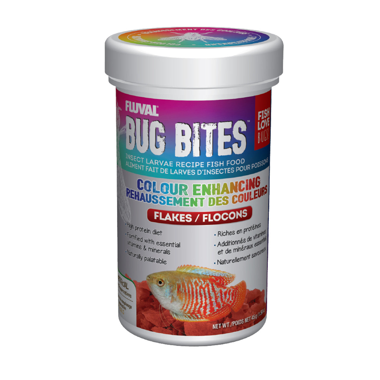 Fluval Bug Bites Color Enhancing Flakes 1.59 oz 015561173476