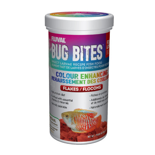 Fluval Bug Bites Color Enhancing Flakes 3.17 oz - Aquarium