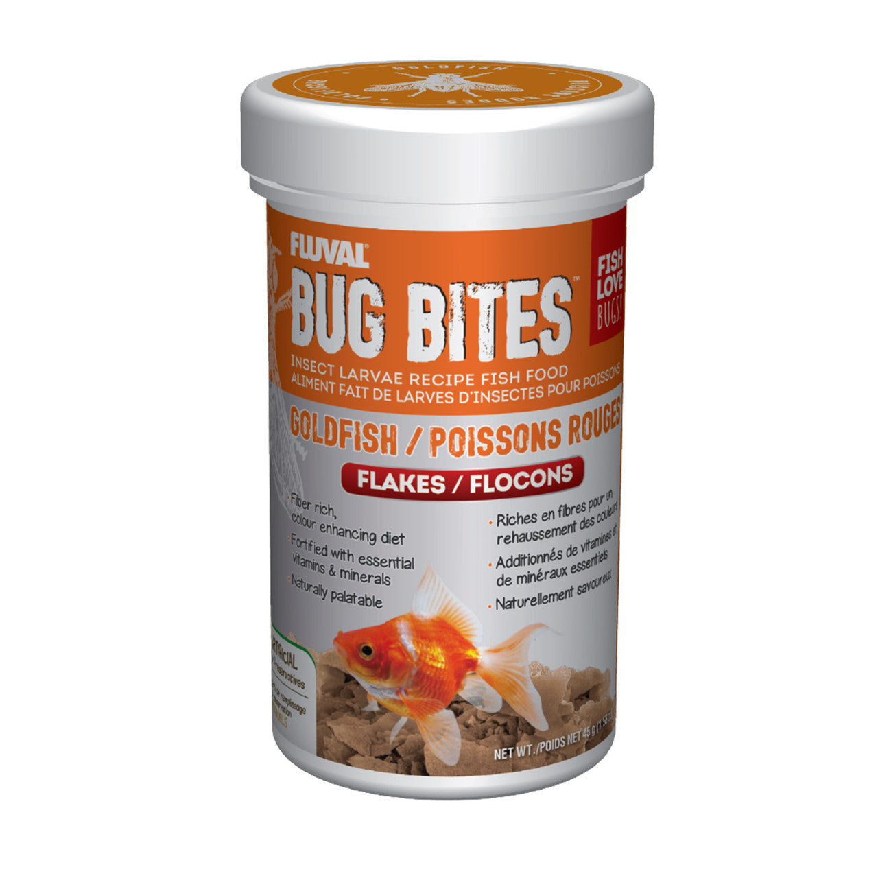 Fluval Bug Bites Goldfish Flakes 1.59 oz 015561173391