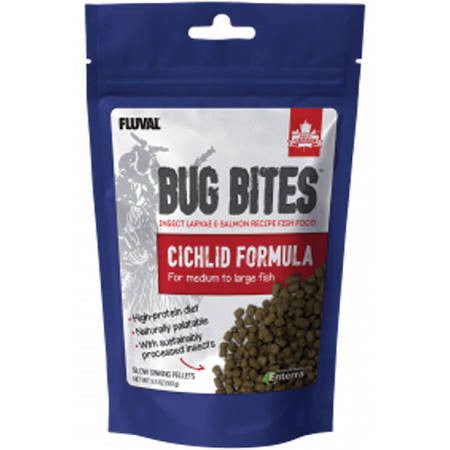 Fluval Bug Bites Medium Large Cichlid Pellets 3.53oz A6581{L+7} 015561165815