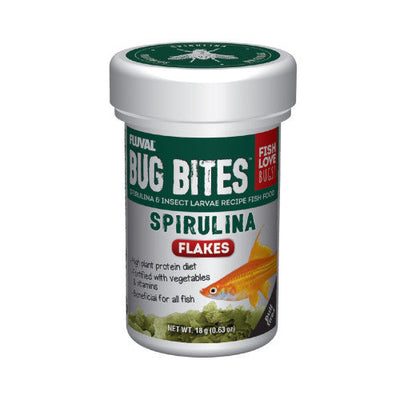 Fluval Bug Bites Spirulina Flakes 0.63 oz - Aquarium