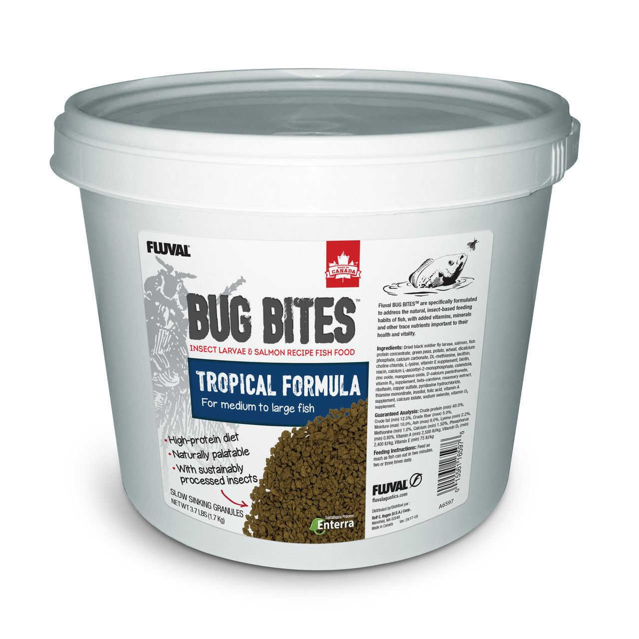 Fluval Bug Bites Tropical Fish Large Granules 3.74 lb 015561165976