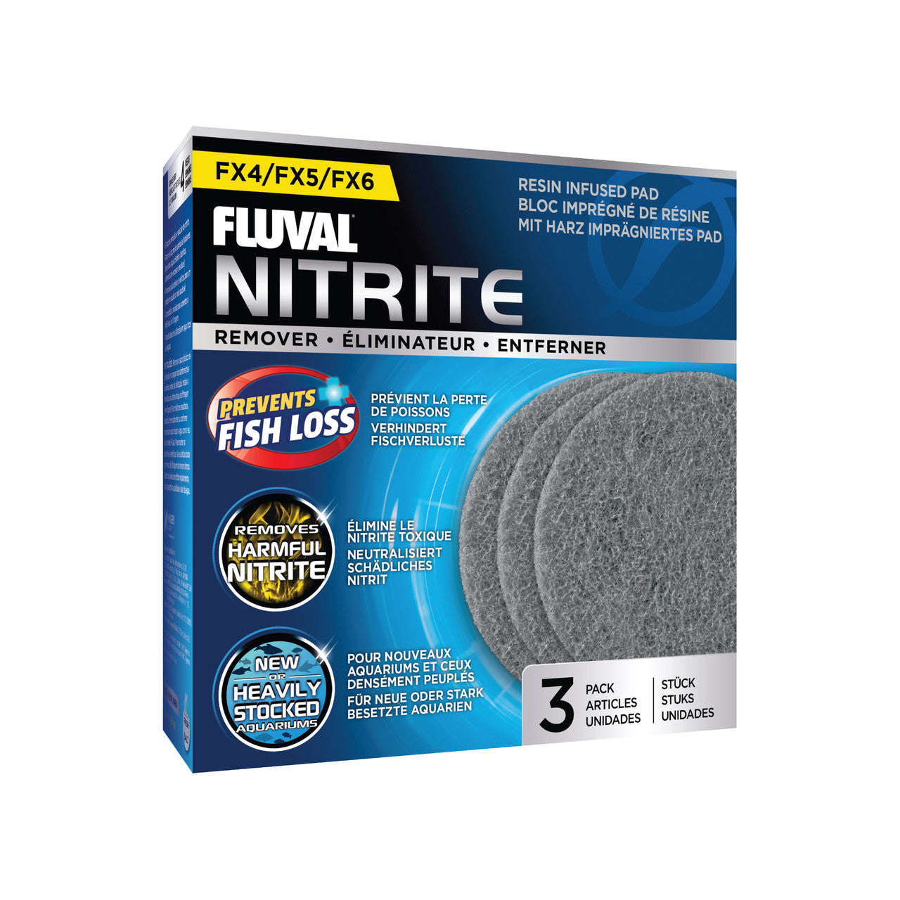 Fluval FX4/FX6 Nitrite Remover Pad, 3 pcs 015561102650