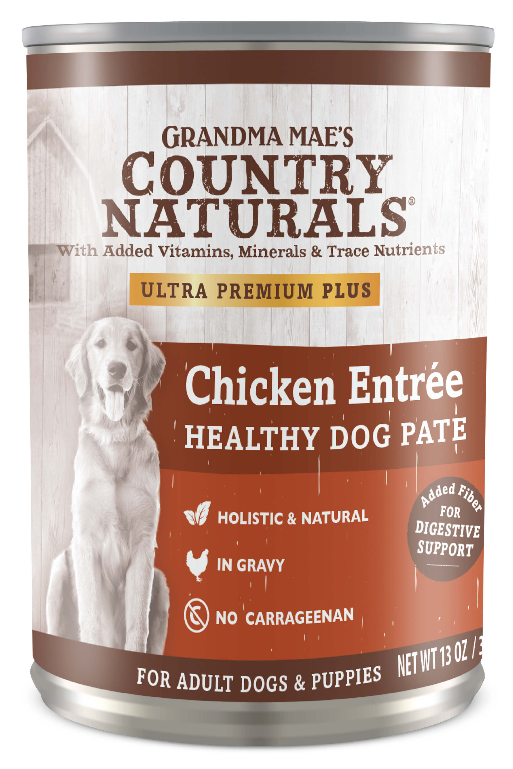 Grandma Mae's Country Naturals Healthy Dog Pate Wet Dog Food Chicken Entrée 12ea/13 oz 850042318140