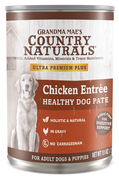 Grandma Mae's Country Naturals Healthy Dog Pate Wet Dog Food Chicken Entrée 12ea/13 oz 850042318140
