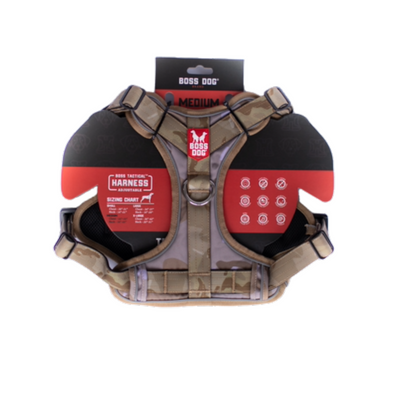 Boss Dog Tactical Dog Harness Tan Camo Medium 850030579539