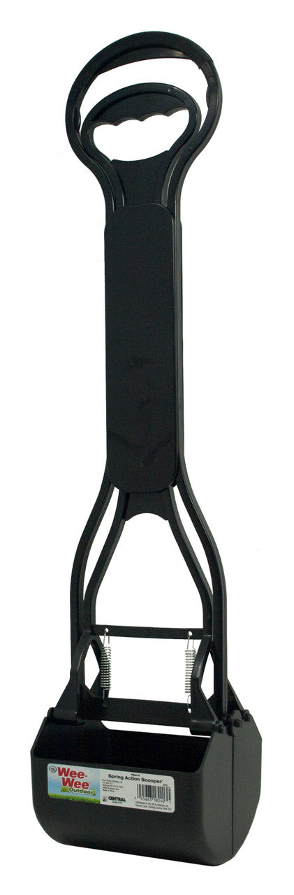Four Paws Allen's Spring Action Dog Scooper For Hard Surfaces Black 5.13" x 5.5" x 24.75"