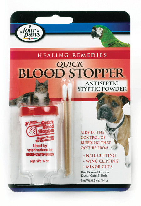 Four Paws Antiseptic Pet Blood Stopper Powder for Dogs Cats and Birds 0.5 Ounces - Dog
