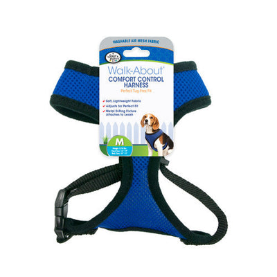 Four Paws Comfort Control Dog Harness Blue Medium