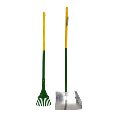 Four Paws Dog Rake & Scooper Set for Pet Waste Pick-up Rake & Pan Set Large, 9.5" x 10" x 38"