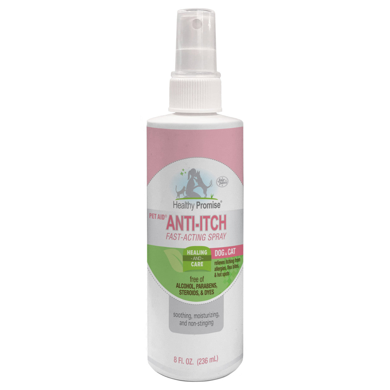 Four Paws Healthy Promise Pet Aid Fast-Acting Anti Itch Spray for Dogs & Cats 8 Oz.