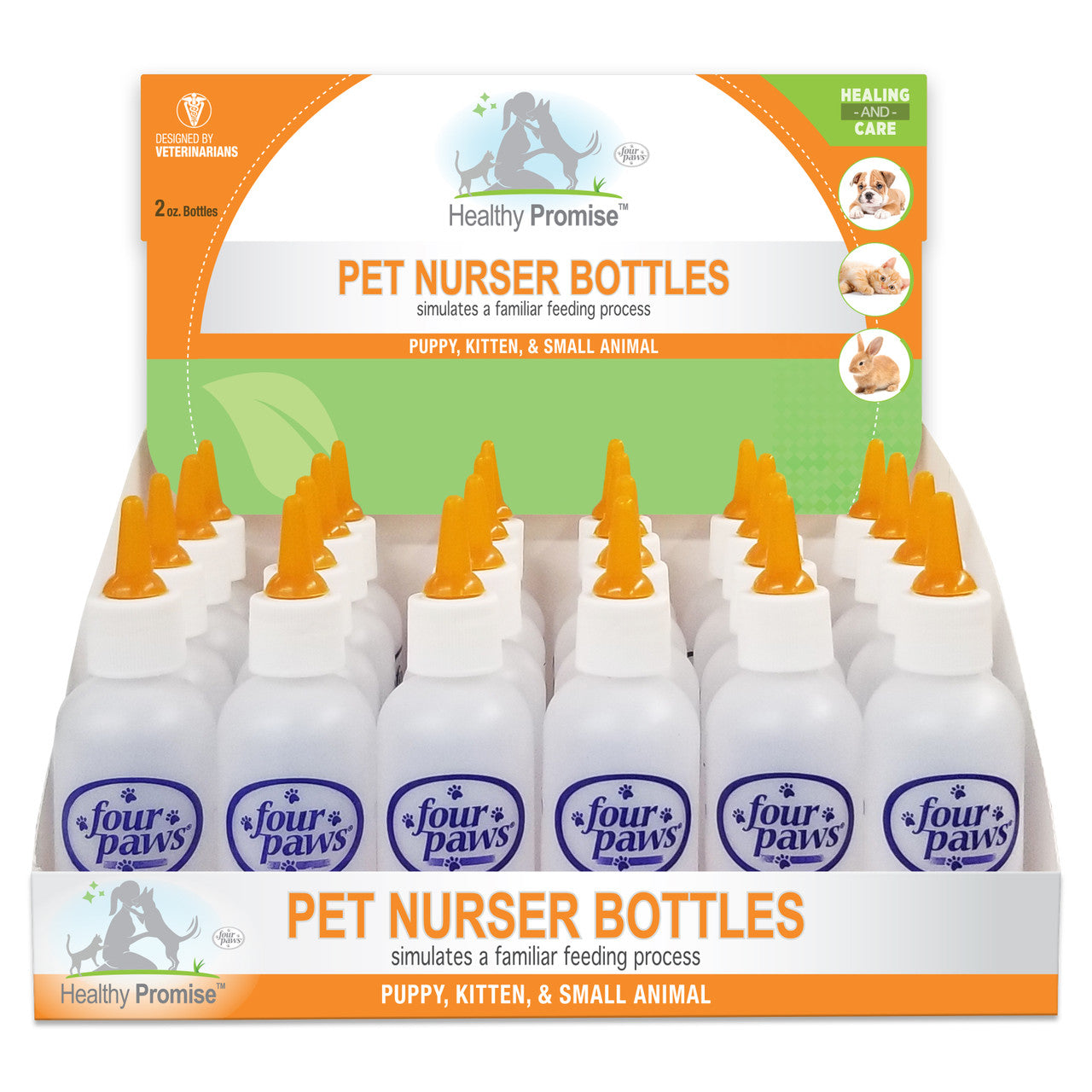 Four Paws Healthy Promise Pet Nurser Bottles Display Case 24 Count 2 oz.