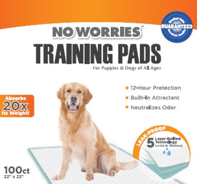 Four Paws No Worries 12 - Hour Dog Training Pads 100 Count 22’x22’