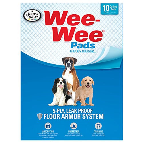 Four Paws Wee Wee Pads 10CT {L+b}456328 045663970574