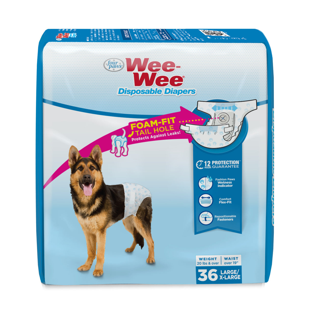 Four Paws Wee-Wee Disposable Dog Diapers Large/X-Large (36 Count)