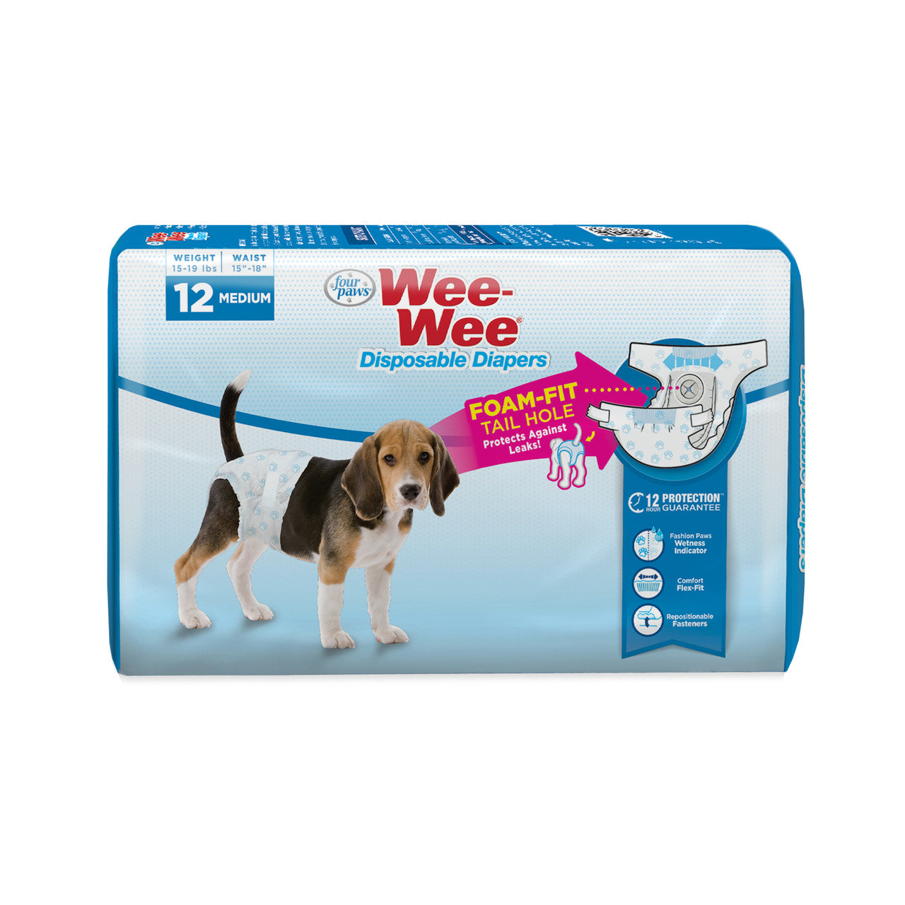 Four Paws Wee-Wee Disposable Dog Diapers Medium( 12 Count)