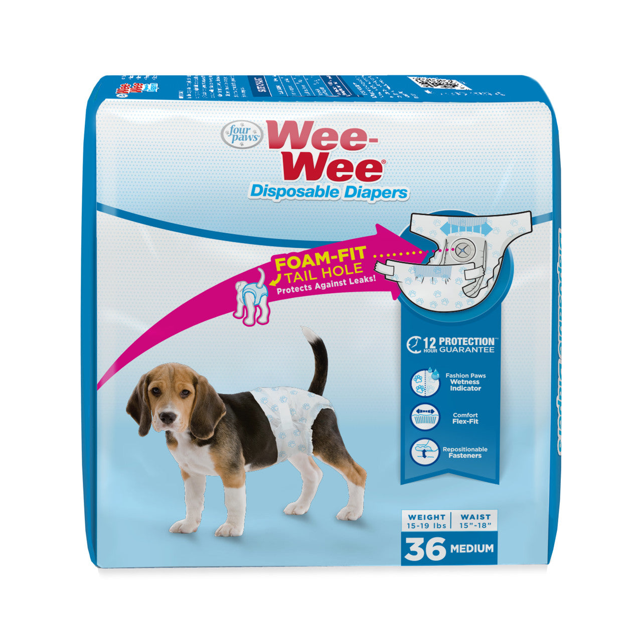 Four Paws Wee-Wee Disposable Dog Diapers Medium (36 Count)