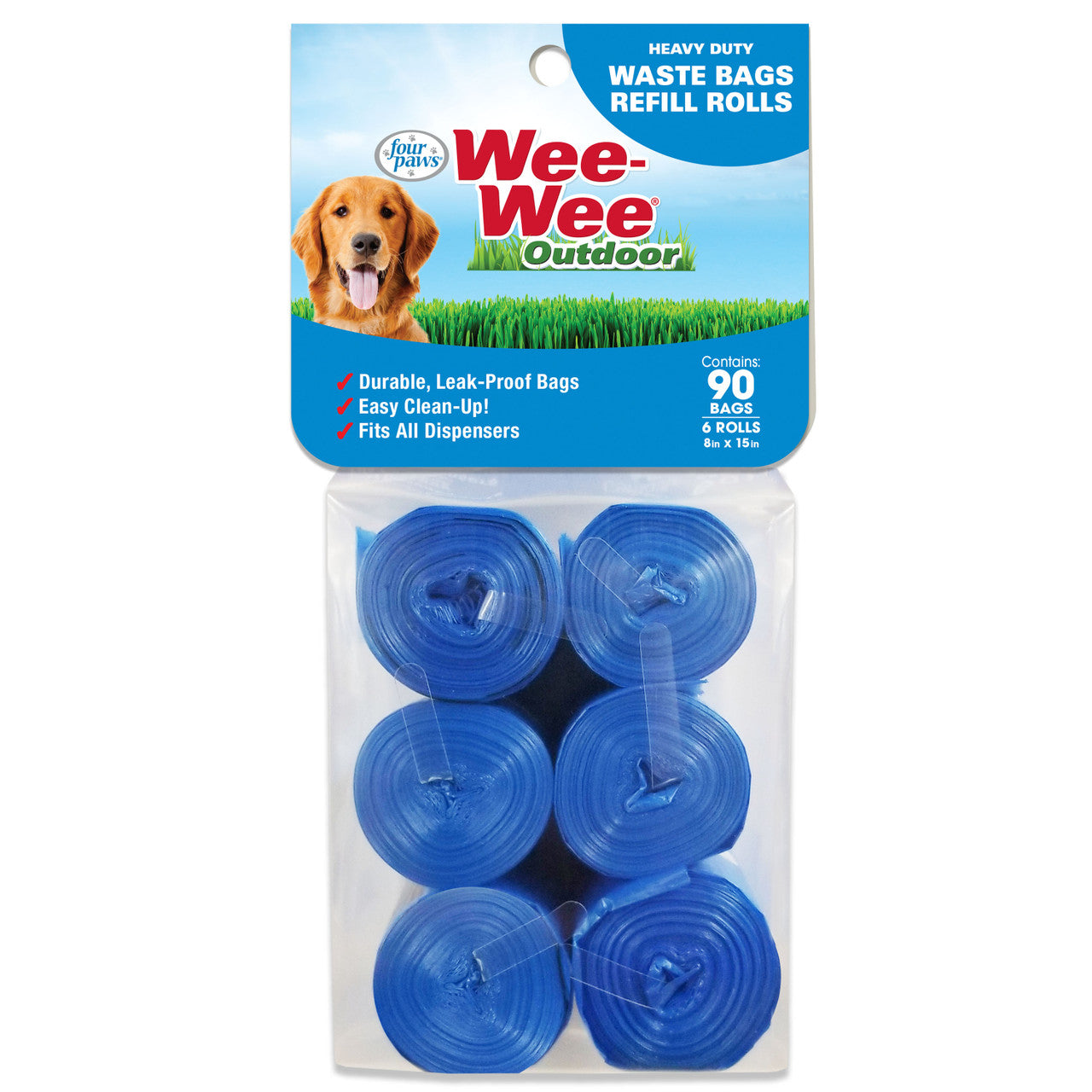 Four Paws Wee-Wee Outdoor Heavy Duty Dog Waste Bags Refill Rolls 90 Count