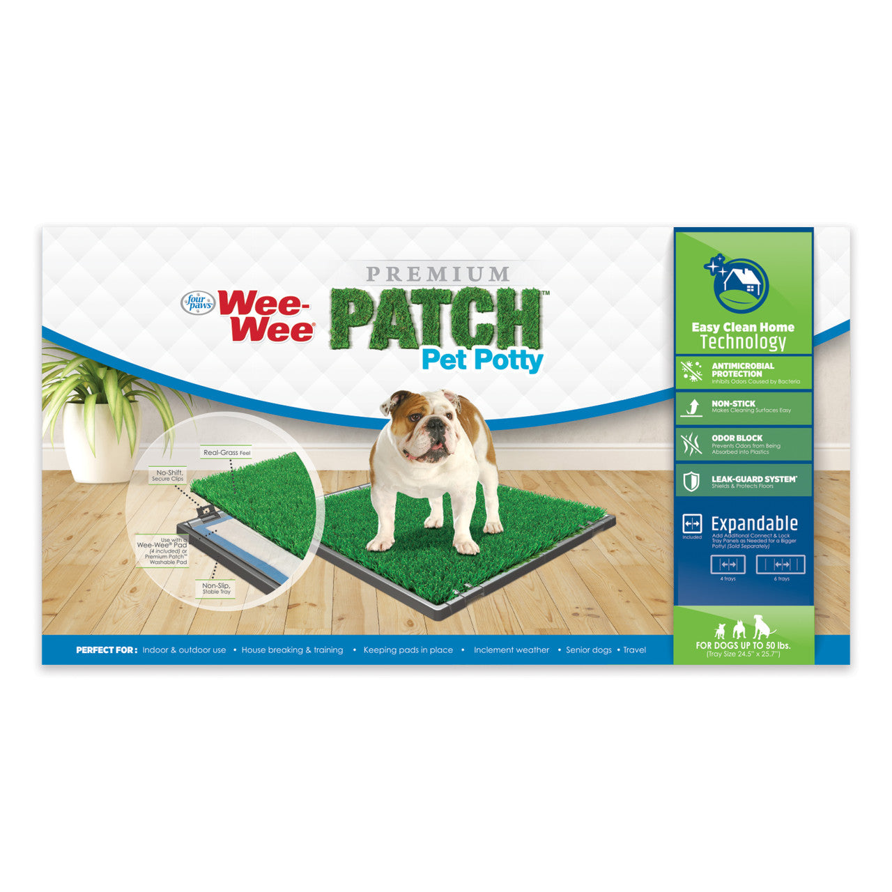 Four Paws Wee-Wee Premium Patch Indoor and Outdoor Pet Potty 24.5" x 25.7" (1 Count)