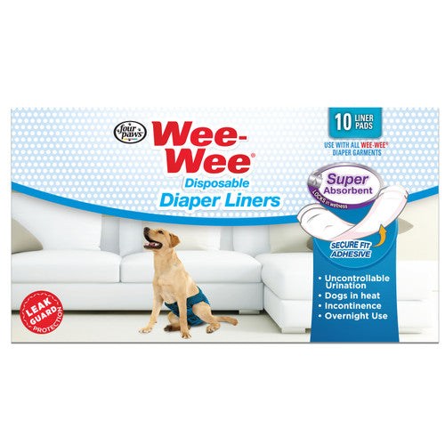 Four Paws Wee - Wee Super Absorbent Disposable Dog Diaper Liners 10 Count