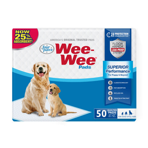 Four Paws Wee - Wee Superior Performance Dog Pee Pads Standard 50 count