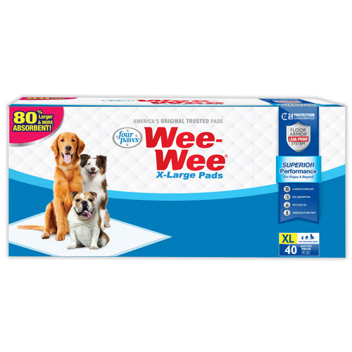 Four Paws Wee - Wee Superior Performance X - Large Dog Pee Pads XL 40 Count