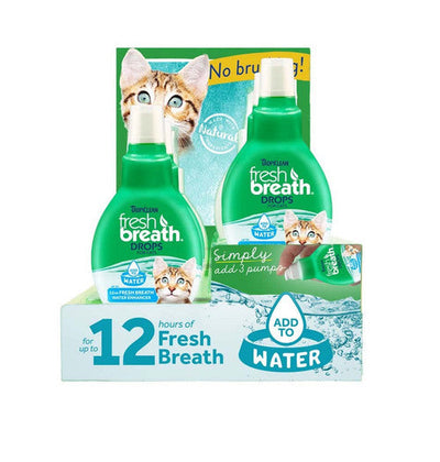 Fresh Breath by TropiClean 6pc Drops for Cats Display - Dog