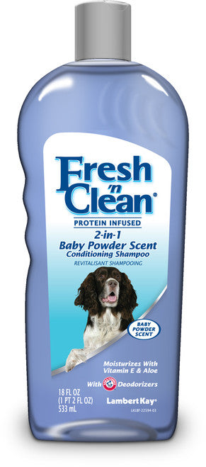 Fresh N Clean 2in1 Protein Infused Conditioning Shampoo Baby Powder Scent 18 fl. oz (DD) - Dog