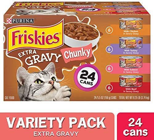 The gravylicious recipes feature tasty and nutritious real meat, and are packed with everything your cat needs to stay looking and feeling his best, like protein, antioxidants and healthy omegas. Plus, the formula is enhanced with vitamins, minerals and essential taurine for nose-to-tail well-being in every bite. Since its made with extra gravy, it also provides moisture to help keep your pal hydrated while supporting urinary health. So open up the easy pull tab and turn mealtime into yum time.