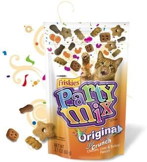 Party Mix Original Crunch Chicken, Liver & Turkey Flavors Made With So Many Enticing Aromas, Delicious Flavors, Tantalizing Textures And Colors For Your Cat To Explore, It Will Be A Party Every Day. Friskies Party Mix Original Crunch Cat Treats Are Made U