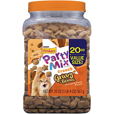 Friskies Partymix Gravylicious Crunch Chicken & Gravy Treats 3/20 oz {L + 1}050495 - Cat