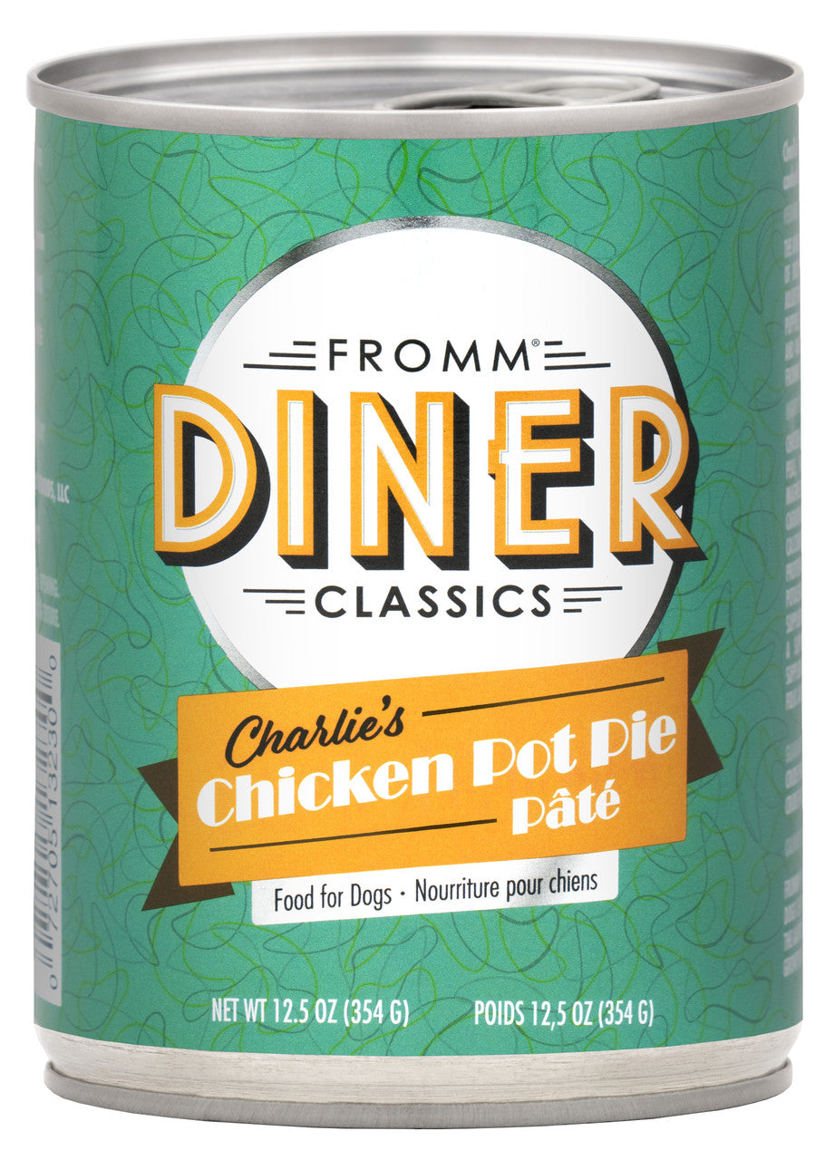 Fromm Diner Classics Charlie?s Chicken Pot Pie Pate Canned Dog Food 12.5 oz