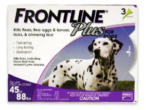 Frontline Plus Flea And Tick Treatment For Dogs 45-88 Pounds 3 Month Supply {L+1} 999516 350604287209