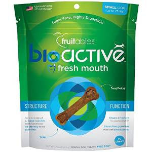 Fruitables BioActive Fresh Mouth Dental Chews Small 15 ct Pouch 7.3Z C=8 {L + 1x} 953055 - Dog