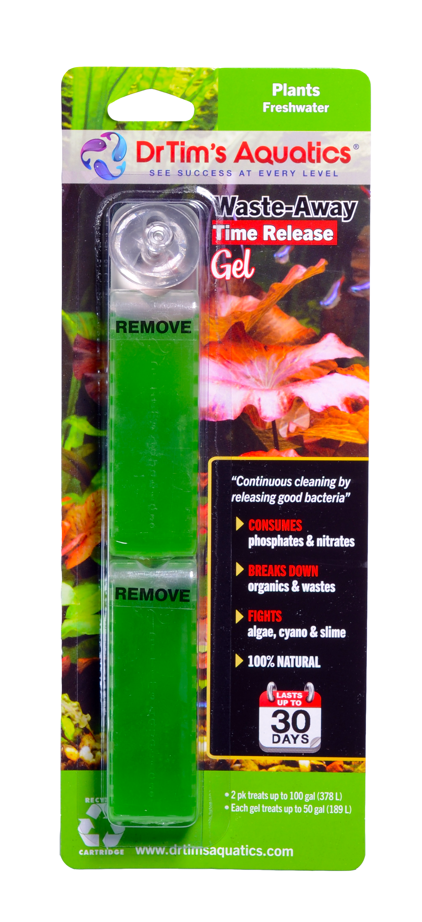 Dr. Tim's Aquatics Waste-Away Time Release Gel for Plant Tanks 100 gal, 2 pk 812540011480