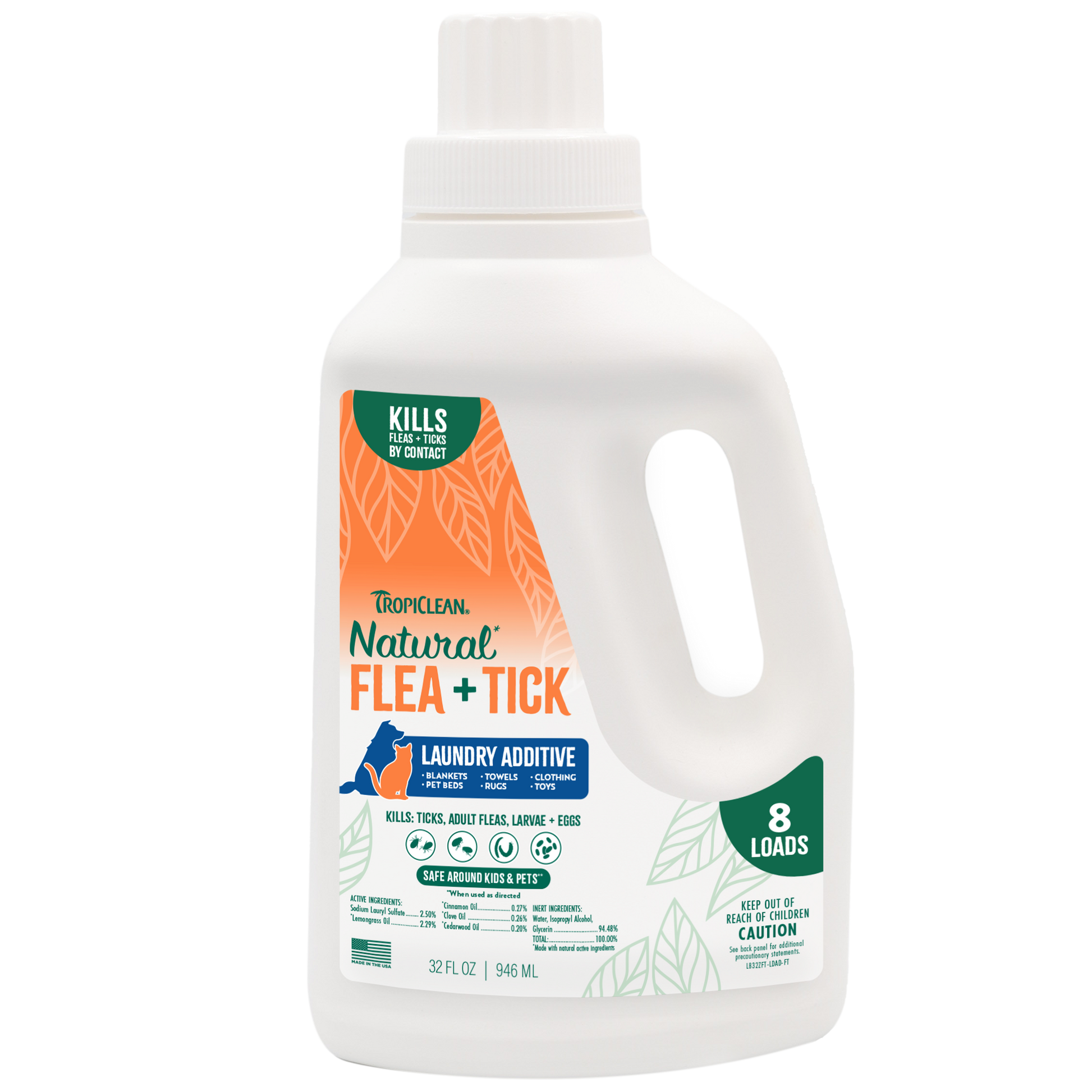 TropiClean Natural Flea & Tick Laundry Additive 32 oz 645095007444