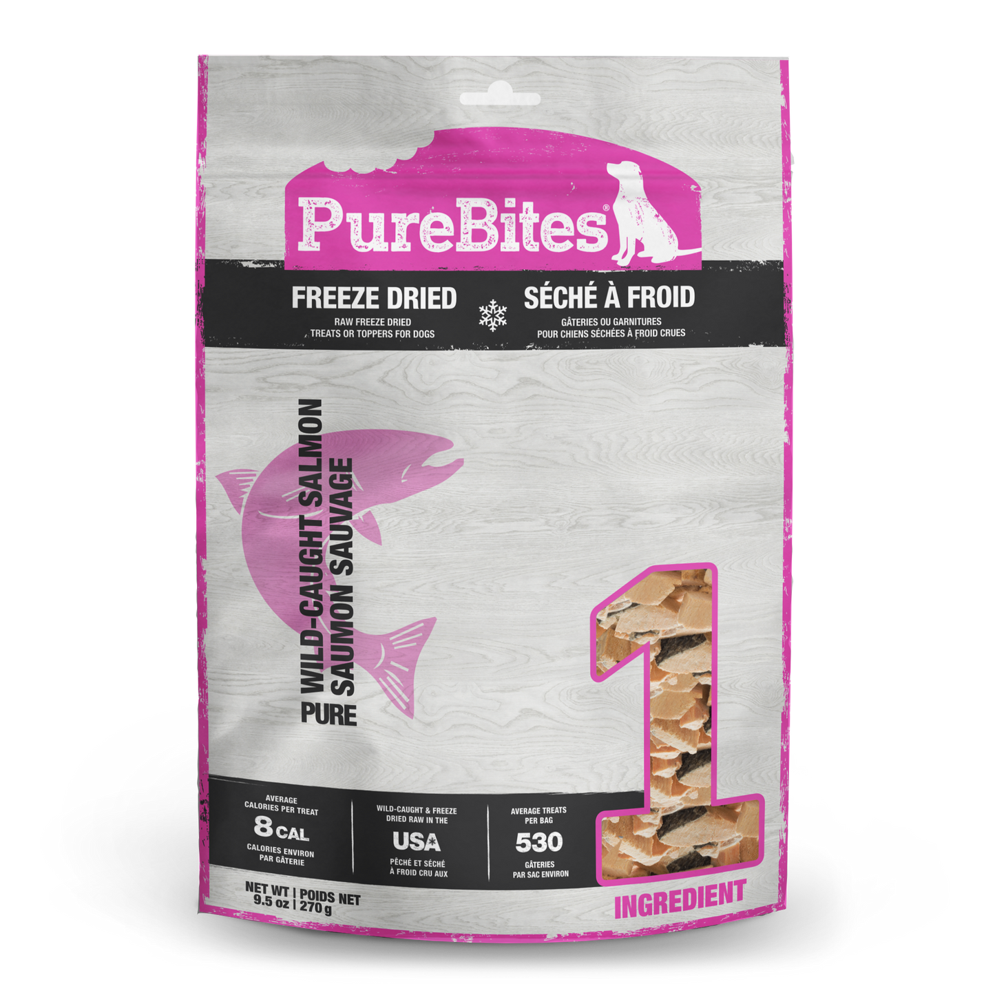 PureBites Freeze Dried Pure Dog Treats Salmon 9.5 oz 878968003100