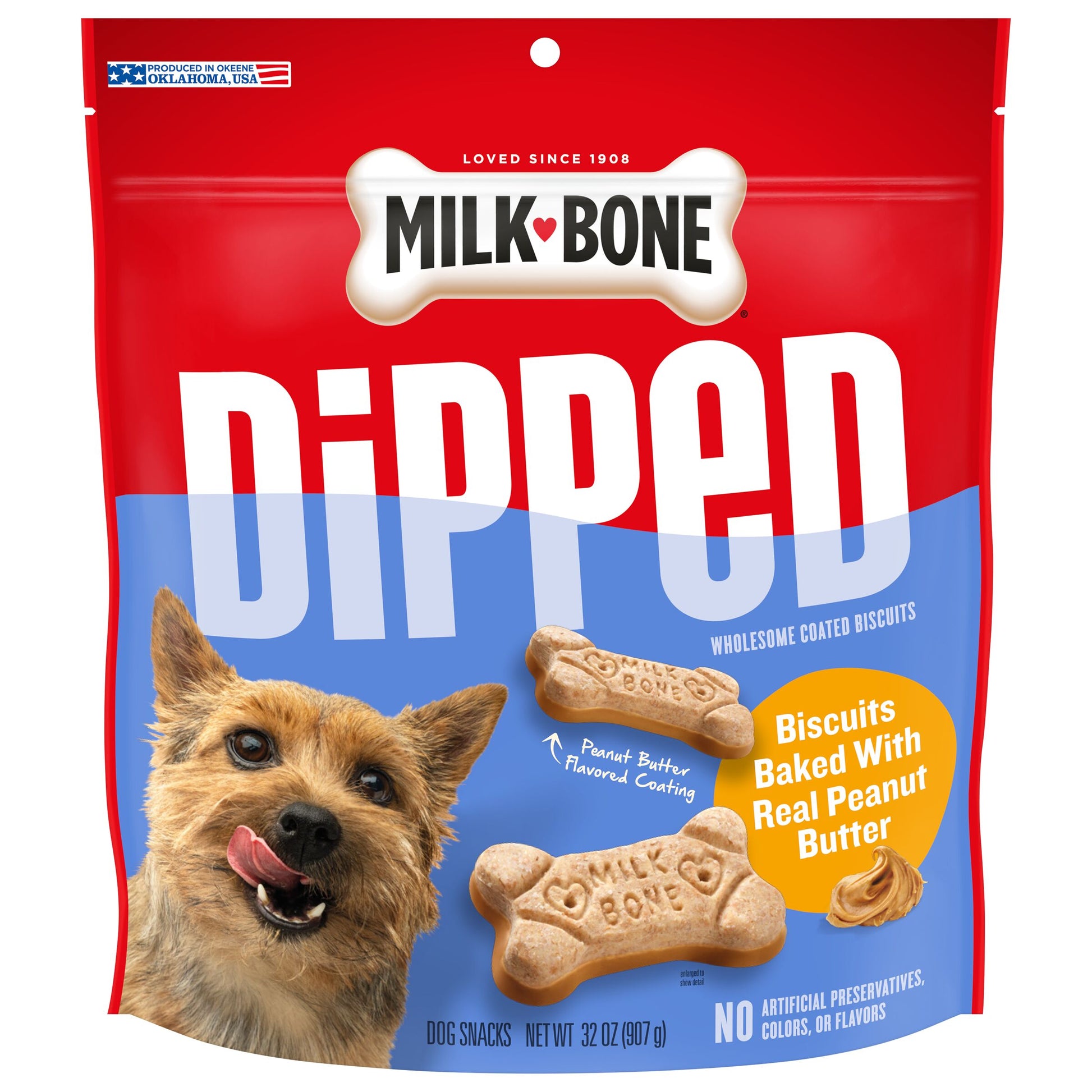 Milk-Bone Dipped Dog Treats Peanut Butter 32 oz 079100223206