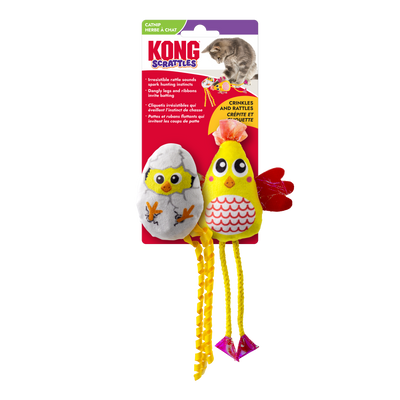 KONG Scrattles Cat Toy Chicken 2 pk 035585534022