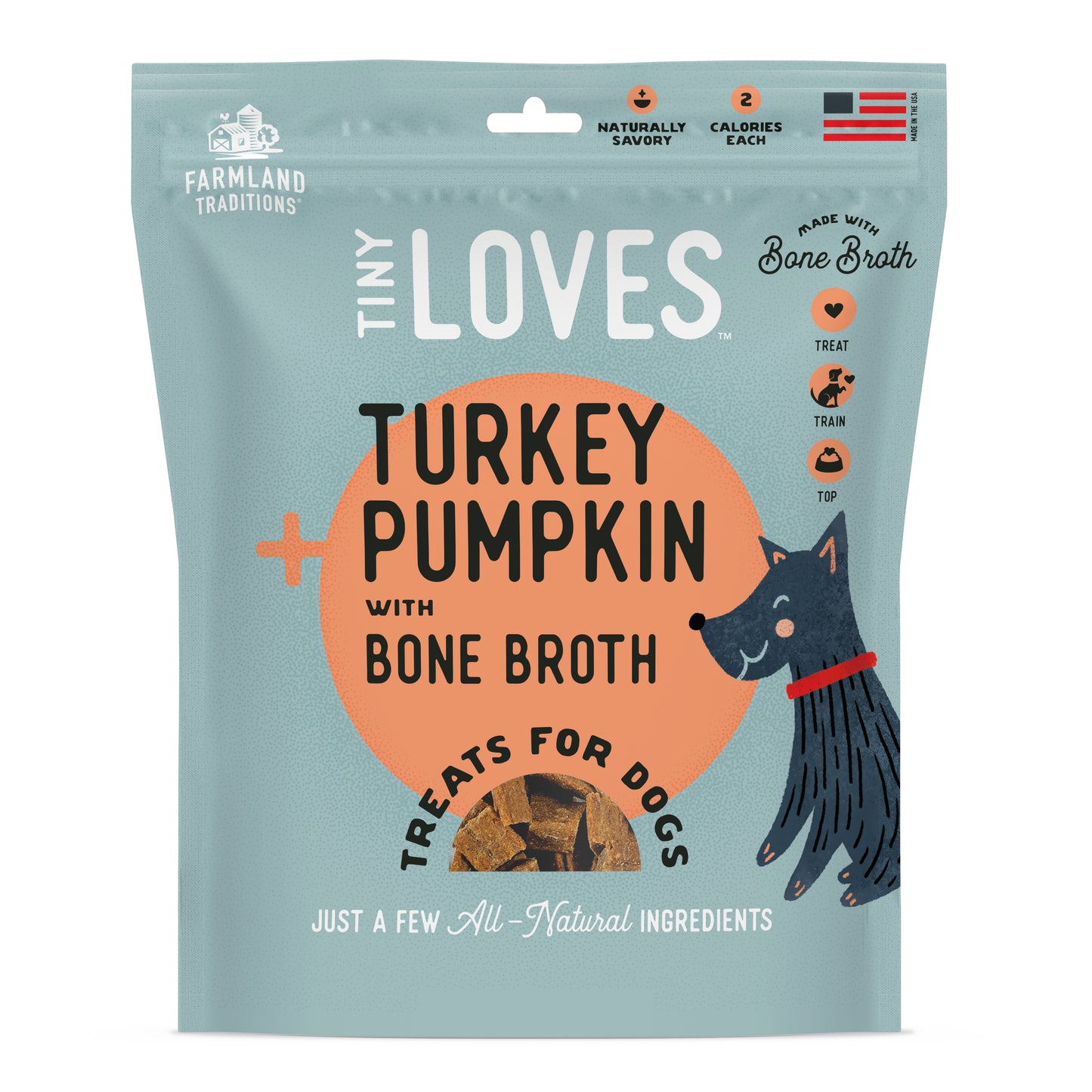 Farmland Traditions Tiny Loves Turkey & Pumpkin w/Bone Broth Dog Treats 16 oz 884713001383