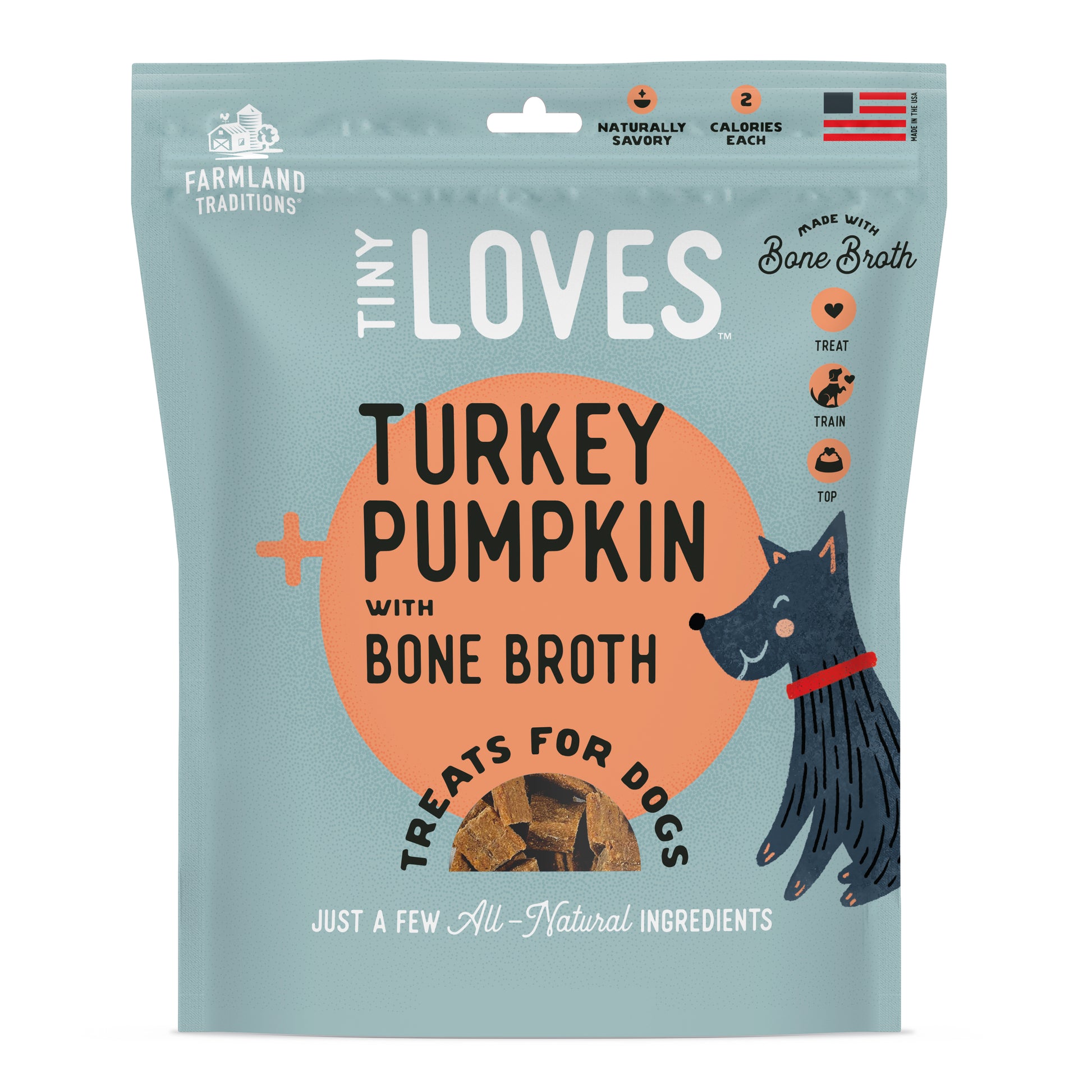 Farmland Traditions Tiny Loves Turkey & Pumpkin w/Bone Broth Dog Treats 16 oz 884713001383