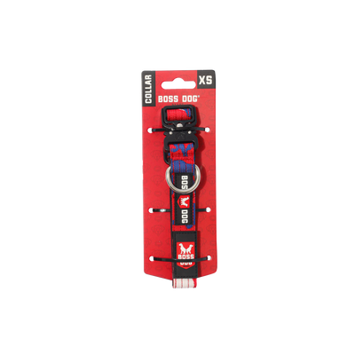 Boss Dog Tactical Adjustable Dog Collar Red, White, & Blue X-Small, 11-14 in 850065051703