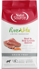 NutriSource PureVita LID Grain Free Dry Dog Food Beef & Red Lentils Entrée 4 lb 073893181118