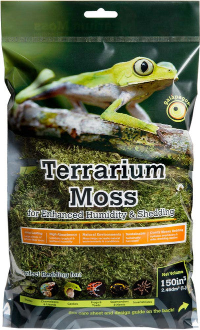 Galapagos Pillow Moss for Tropical & Forest Tanks Fresh Green 2.6 qt Mini - Reptile