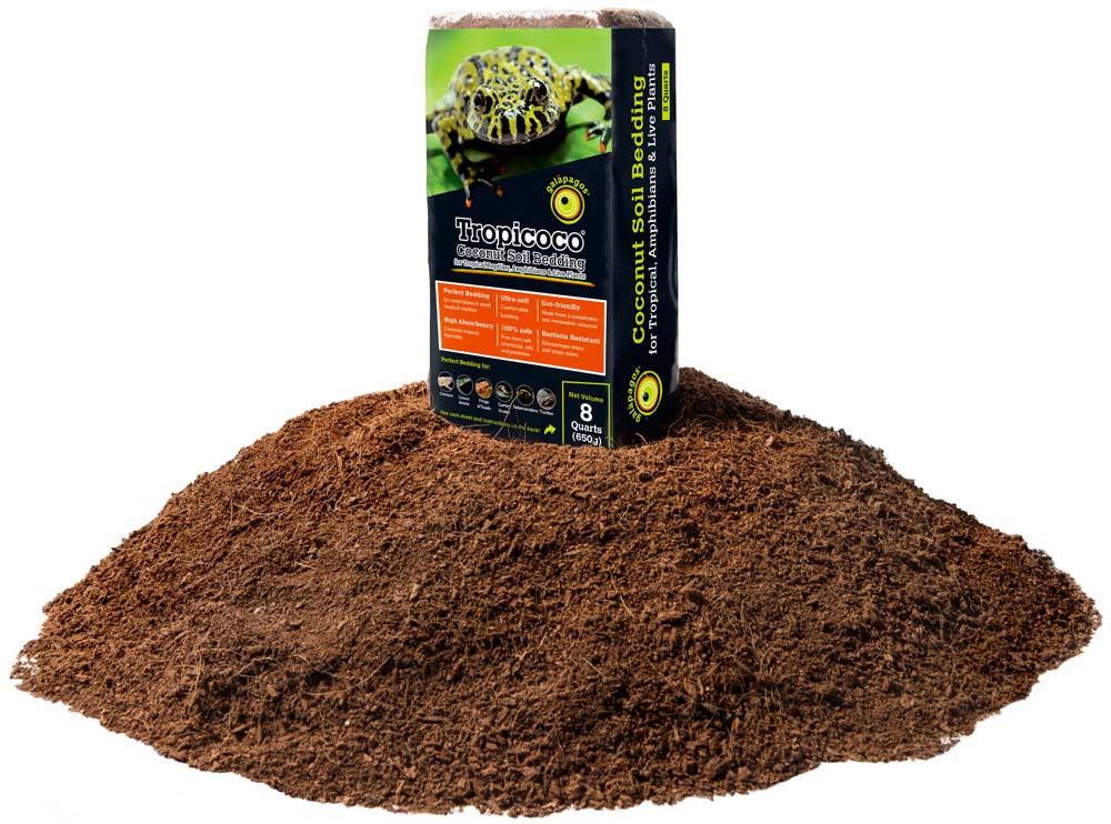 Galapagos Tropicoco Coconut Soil Bedding Substrate Brick Brown 8 qt 1 Pack